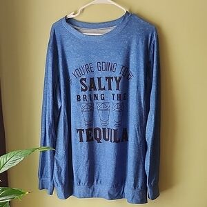 Blue Graphic Long Sleeve Shirt